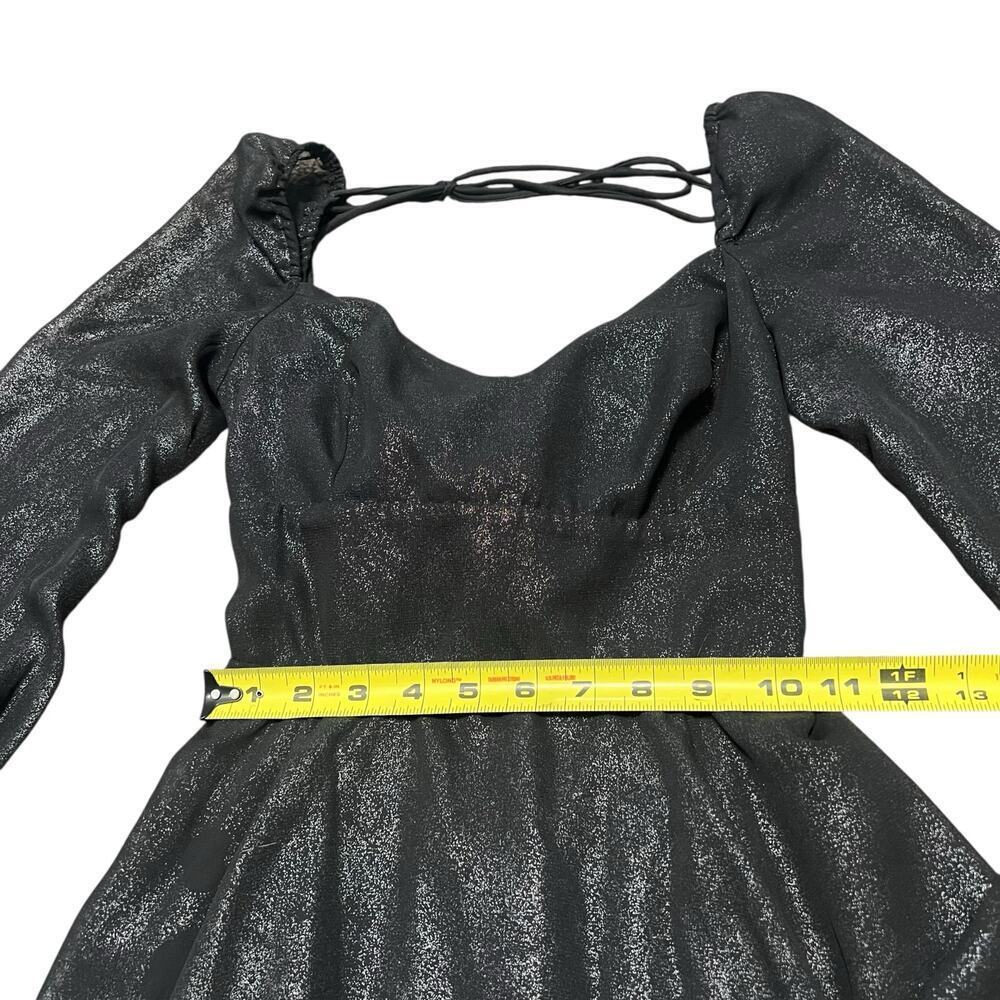 LUCY IN THE SKY Black Shimmer Chiffon Fit & Flare Dress Size S - Picture 7 of 8